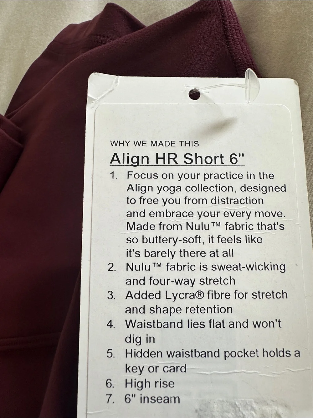 lululemon Align High-Rise Biker Shorts - Garnet